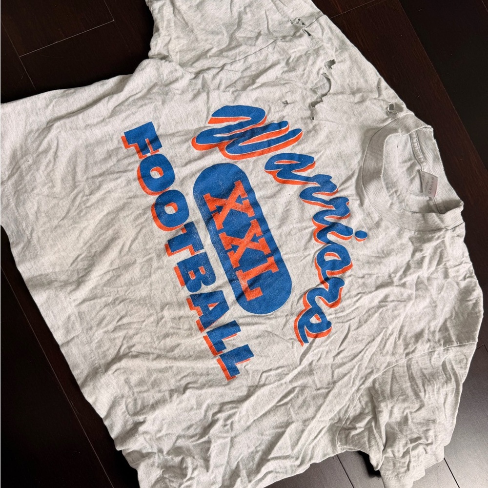 Fruit of the Loom White Kids' Graphic Tee with Blue and Orange Print